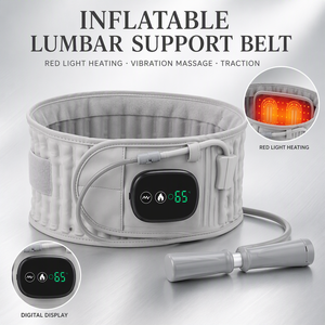 Ceinture chauffante à lumière <span class=keywords><strong>rouge</strong></span>, 3 niveaux de température, 3 vitesses de vibration, 5000 mAh rechargeable, soutien lombaire - Product Image 2