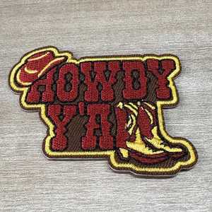 Western Outdoor Wild West <b>Cowboy</b> Hat <b>Boot</b> Iron-on Embroidery Patches Custom Wholesale Embroidered Patches for Clothes - Product Image 3