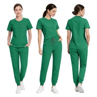 Nuevo Conjunto de Uniformes Médicos Elásticos de Cuello Redondo para Mujer, Uniformes de Hospital, Conjuntos de Uniformes para Salón de Belleza, Spa, Uniformes Médicos, Trajes de Enfermería Dental