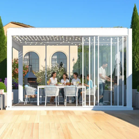 Pergola Bioclimatique Rétractable DIY pour Jardin, Abri de Voiture, Garage Extérieur, Serre en Verre, Abri de Jardin, Auvent de Rangement