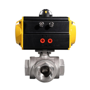 Válvula de Bola Neumática COVNA de Alta Presión DN40 de 1.5 Pulgadas, Tipo L de Tres Vías, 1000 WOG, Rosca NPT, Acero Inoxidable 304, para Pedidos Urgentes - Product Image 3
