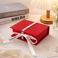 Caja de Regalo Rígida con Tapa Abatible y Lazo de Cinta Multicolor, Bolsa de Regalo de Papel a Juego, Empaque de Regalo Premium Resistente