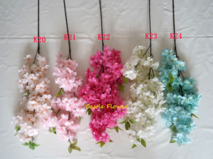 ดอกซากุระเทียมแบบหนา AF15904 4สาขาสำหรับตกแต่งกิ่งก้านด้วยใบไม้ - Product Image 5