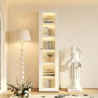 Meuble de rangement modulaire vertical moderne en acier, avec étagères réglables et éclairage LED, combinaison personnalisable pour la maison - Vente en gros