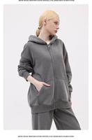 Cardigan d'hiver 400g à col montant et fermeture éclair, brodé, uni, pour homme – Vêtement de sport et veste décontractée