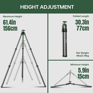 Trépied de chasse inversé en fibre de carbone Manbily QM-2836, tube de 36 mm max avec rotule de 45 mm et adaptateurs Picatinny vers Arca Swiss - Product Image 5