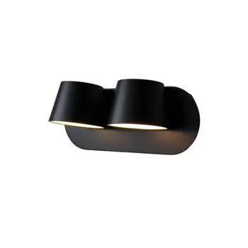 Indoor House Decorative Bedroom LED Black White Small Wall Lamp Hotel Bedside Up and Down Bracket Wall Light