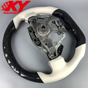 Volant sport LED en cuir blanc et fibre de carbone personnalisé, compatible avec Nissan 370z 350z FX35 FX37 GTR Juke Sylphy Teana - Product Image 3