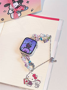 Adecuado para <span class=keywords><strong>Apple</strong></span> <span class=keywords><strong>Watch</strong></span> <span class=keywords><strong>Series</strong></span> 10 9 8 <span class=keywords><strong>7</strong></span> 6 5 4 3 2 Lindas correas de pulsera de perlas 38/40/41/42/44/45/49mm Pulseras - Product Image 4