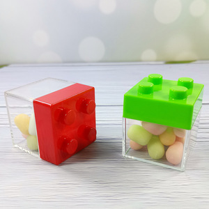 Boîtes à dragées colorées en forme de blocs de construction, boîtes à dragées pour mariage, contenants à bonbons - Product Image 3