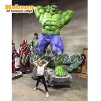 Statue en résine de Hulk grandeur nature, en fibre de verre, figurine d'action de super-héros célèbre, sculpture musculaire réaliste