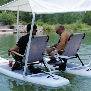 Catamarán con Marco de Aluminio Soldado, Bote de Pesca, Bote Pequeño de Recreo con Toldo para Adultos y Amigos - Product Image 6