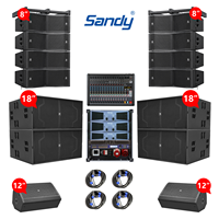 Système de sonorisation professionnel à double ligne de baffles de 8 pouces avec caisson de basses de 18 pouces pour concerts et fêtes