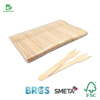 Biologisch afbreekbare, milieuvriendelijke, wegwerp mini houten fruitvorkjes met 2 tanden, plastic mesjes 85mm 120mm, dessertbestek voor hotels