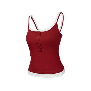 Top Deportivo de Dos Piezas con Bloques de Color, Camiseta sin Mangas Acanalada con Relleno, Prenda Exterior, Top de Punto sin Mangas de una Sola Pieza - Product Image 1