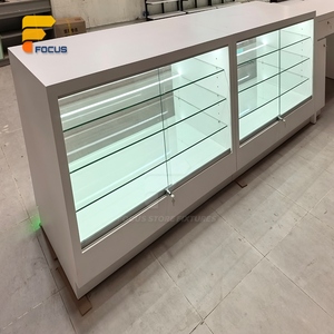 Vitrina de Exhibición de Vidrio Templado para Tienda Minorista Blanca, Iluminación LED, Mueble de Exhibición Comercial Personalizado - Product Image 3