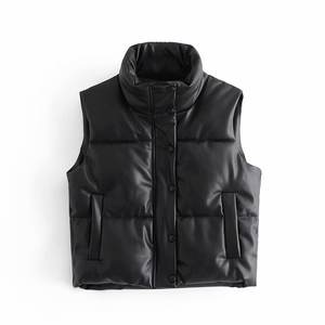 Moda autunno 2022 abbigliamento donna piumino femminile gilet e gilet da donna trapuntati in <span class=keywords><strong>pelle</strong></span> Pu - Product Image 3