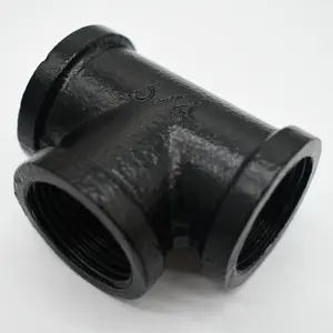 DN15 malleable tee fitting and industrial steampunk black pipe used for furniture black iron pipe lamp