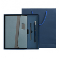Ensemble cadeau d'affaires de luxe personnalisé avec carnet en cuir, thermos LED, stylo - Cadeau promotionnel en acier inoxydable