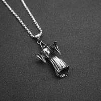 Pendentif Dark Soul Reaper Vintage Personnalisé en Acier Inoxydable Étanche, Bijoux de Mode Raffinés, Colliers pour Hommes, Vente en Gros