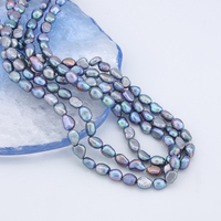 Perle prix de gros 5-6mm baroque bleu naturel chaîne de perles d'eau douce pour la fabrication de bijoux