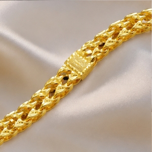 22K Gold Designer Link Bracelet <b>for</b> <b>Men</b> and Women Traditional Pattern Adjustable Luxury Hand Jewelry Gift Collection - Product Image 2