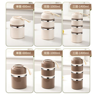 Mới Đến Thép Không Gỉ Sushi Bento Hộp Nhiều Lớp Di Động Ngoài Trời Nước Nóng Ăn Trưa Container Lưu Trữ Thực Phẩm Bảo Quản - Product Image 4