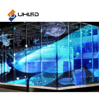 Film LED intérieur transparent pour fenêtre en verre Film LED HD polychrome pour affichage de publicité commerciale Écran LED transparent P10