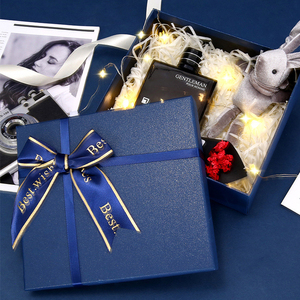 Caja de Regalo Rígida de Papel Reciclado con Laminación Azul Mate Personalizada para el Día de San Valentín, Cumpleaños, Embalaje de Cosméticos, Perfume y Lápiz Labial - Product Image 5