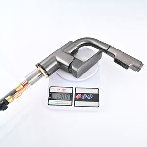 ก๊อกน้ำอ่างล้างหน้าแบบดึงออกได้ทันสมัยมีสองฟังก์ชันเครื่องผสมอ่างล้างหน้าทองเหลืองเกรด A ก๊อกน้ำโครเมี่ยมสีเทา - Product Image 5