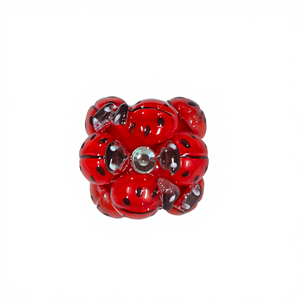 Perline Acriliche Rotonde con Strass AB, Design Adorabile <span class=keywords><strong>Coccinella</strong></span> Rossa, Stile Cartone Animato per Creazioni Fai-da-Te e Bigiotteria - Product Image 4