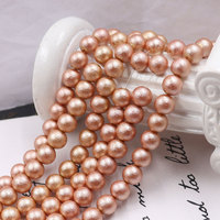 Perles synthétiques HX roses complètes de 8 mm, effet froissé, couleurs mélangées, trou personnalisé, pour la fabrication de colliers, qualité certifiée par un tiers