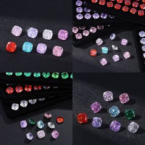 เพชรซิร์คอนทรงสี่เหลี่ยมสีสันสดใสแบบรังนก  หลังแบน สำหรับงาน DIY  อุปกรณ์ตกแต่งเครื่องประดับ บรรจุ 6 ช่อง  แหล่งผลิตอี้หวู่ - Product Image 1