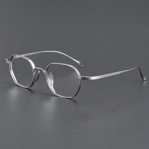 KMN9917 خمر نظارات التيتانيوم الأزرق الصغيرة الرجعية الذهب الحرير مضلع عالية الوصفة الطبية حافة واسعة السلاحف Wannian نفس التصميم - Product Image 2