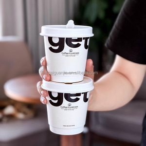 4oz 8oz Hot and Cold Drink Paper Cup Thickened Commercial with Cover for Takeout