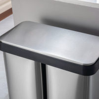 Poubelle de recyclage de grande capacité 60L à haute pédale en acier inoxydable poubelles recyclables pour le stockage de la salle de bain