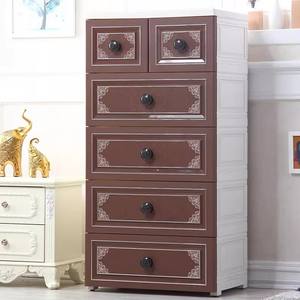 58 عرض الطائرة الكرتون البلاستيك 5 طبقات درج تخزين مع اثنين من أقفال PP منظم خزانة الملابس خزانة الصدر من الأدراج - Product Image 5