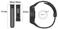 Bracelet de montre en silicone Papastar 26 mm à boucle magnétique à dégagement rapide pour Garmin Fenix 5 Plus 6 Pro Fenix 7 Pro Solar Fenix 8 E