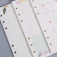 A6 Loseblatt-Nachfüllung Innenseite Notizbuch Spiral binder Täglich Wöchentlich Monatlicher Planer Journal papier