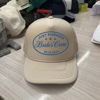 Casquette Trucker en Mousse Personnalisée avec Broderie de Logo, Réglable, pour Hip-Hop, Plage, Extérieur, Mariage, Événement, Mariée
