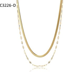 Amy Amy Fashion Layered Necklace <b>Silver</b> Plated <b>Snake</b> <b>Chain</b> For Women Classic Style C3226 - Product Image 2