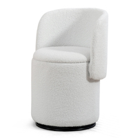 Fauteuil barillet blanc moderne et élégant en velours, rembourré, personnalisable, pivotant à 360°, tabouret de coiffeuse de haute qualité pour chambre à coucher