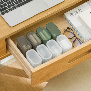 Data Cable Storage Box Mini Organizer With Lid For Drawer Electronic Accessories Storage Matte White Gray Green Durable - Product Image 1