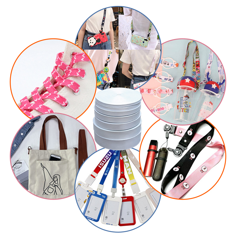 Custom Logo Sublimation Ribbon for DIY Crafts - 100% Polyester Fabric 15mm & 35mm Widths Elastic Satin Options White Image 4