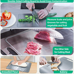 Planche à découper personnalisée en acier inoxydable 304/316 de qualité supérieure, double face, pour viande, fruits et légumes - Product Image 4