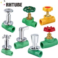 Robinet à bille vert RHTUBE en PPR avec poignée croisée chromée, raccord True Union pour plomberie d'eau chaude/froide de salle de bain 20-32mm OEM