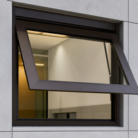 Fenêtre coulissante moderne en aluminium avec enrouleur à chaîne et double vitrage trempé pour bâtiments publics