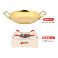 Marmite à soupe et à bouillon en acier inoxydable épaissi de 24 cm avec poignées doubles, support trépied, isolation, intérieur antiadhésif, compatible lave-vaisselle
