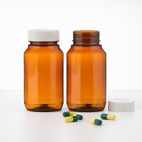 Bouteilles en plastique ambré personnalisables de haute qualité, légères, non toxiques, résistantes à l'humidité, 120 ml, pour l'emballage de pilules