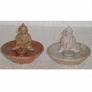 Support décoratif pour encens en pierre ollaire, brûleur de bâtonnets d'encens artisanal pour la décoration de la maison - Product Image 1